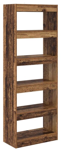 Könyvespolc 5 szintes 60 x 30 x 166 cm Szerelt Fa Régi fa