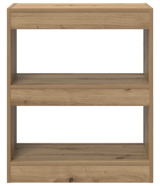 Könyvespolc 2 szintes 60 x 30 x 72 cm Szerelt Fa Artisan tölgy