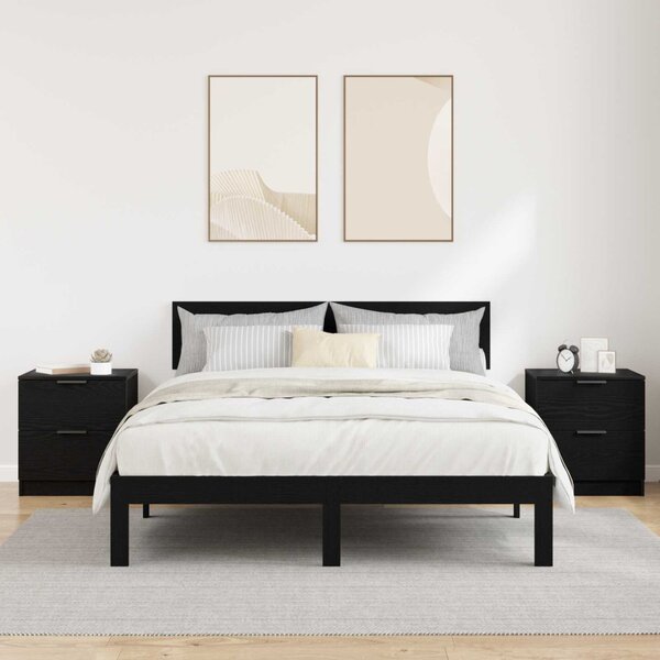 Éjjeliszekrény 2 db Fekete tölgy 45 x 39 x 50cm Szerelt Fa