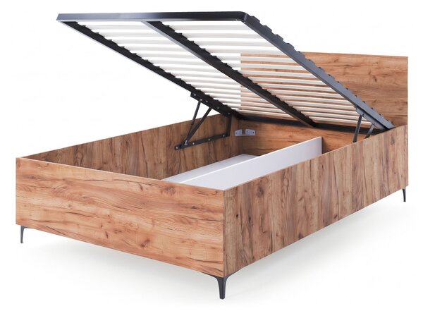 RIBEIRO ágyneműtartós egyszemélyes ágy 120x200 - craft tölgy
