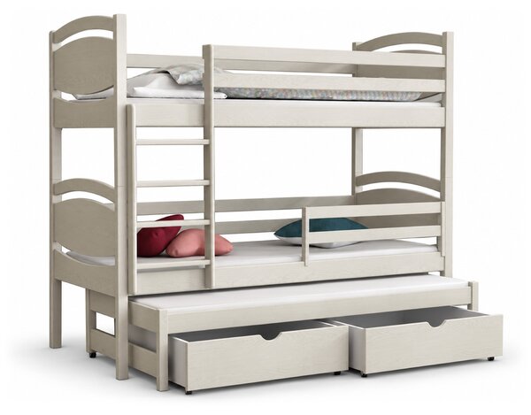 ENNA ágyneműtartós emeletes ágy pótággyal 80x180 - kasmír