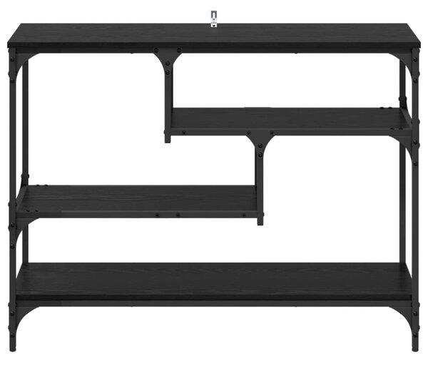 Konzolasztal Fekete tölgy 100 x 30 x 75 cm Szerelt fa