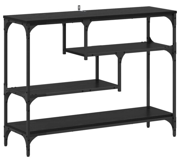Konzolasztal Fekete tölgy 100 x 30 x 75 cm Szerelt fa