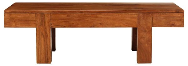 Tömör akácfa dohányzóasztal mézszínű bevonattal 100x50x30 cm