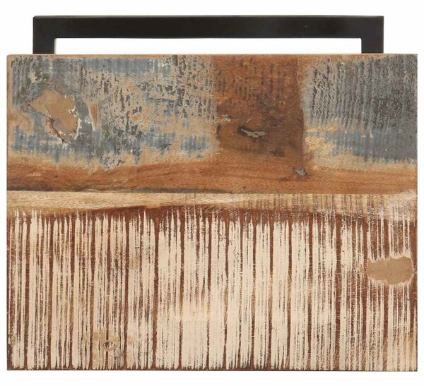 2 db tömör újrahasznosított fa kisasztal 31,5 x 24,5 x 64,5 cm
