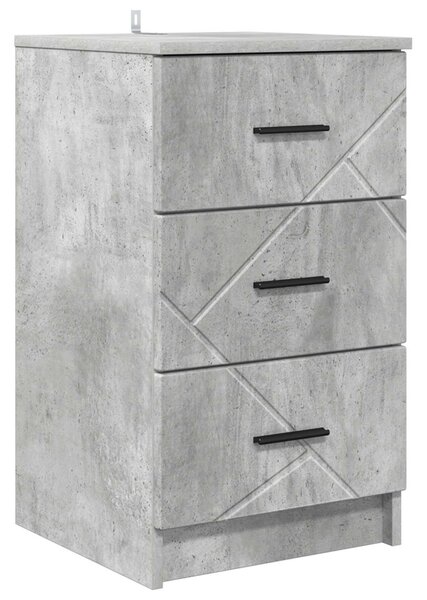 Éjjeliszekrény Beton szürke 38 x 38 x 66 cm Szerelt fa