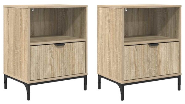 Éjjeliszekrény 2 db sonoma tölgy 49 x 36 x 61 cm Szerelt fa