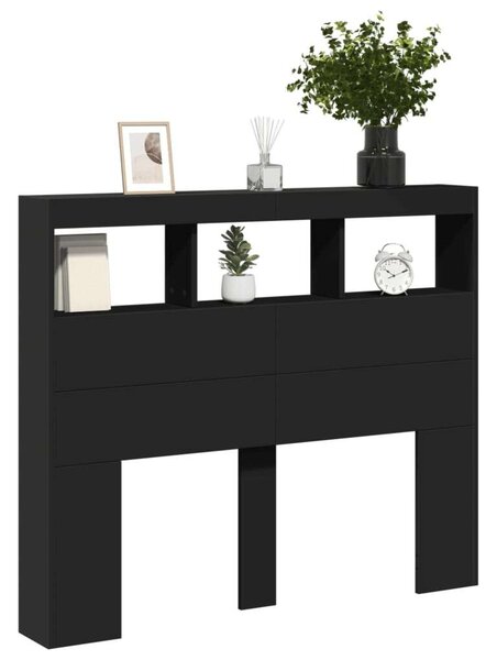 VidaXL fekete áthidalószekrény LED-világítással 120 x 17 x 102 cm