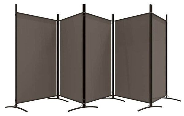 5 paneles antracitszürke szövet térelválasztó 433x180 cm