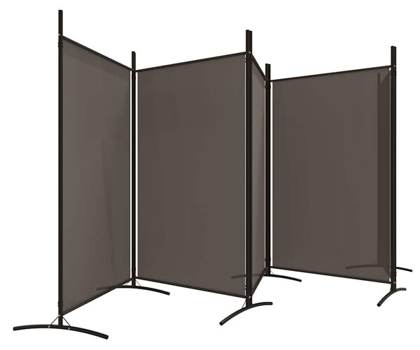 5 paneles antracitszürke szövet térelválasztó 433x180 cm
