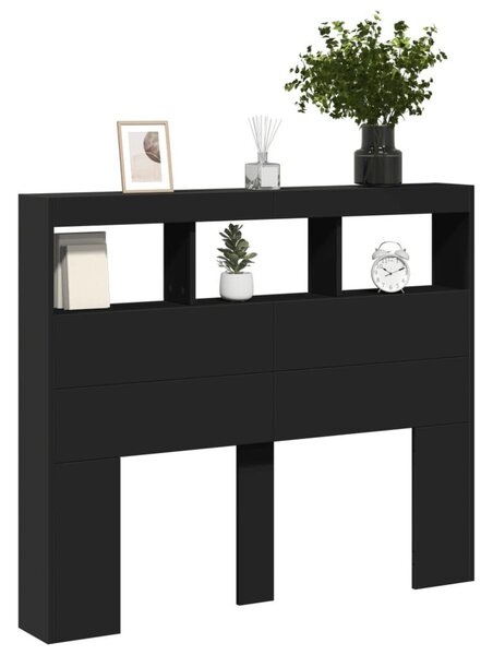 VidaXL fekete áthidalószekrény LED-világítással 120 x 17 x 102 cm