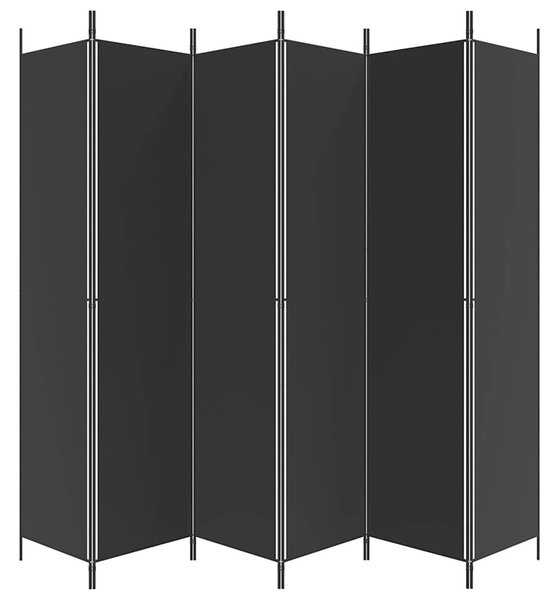 6 paneles fekete szövet térelválasztó 300x220 cm
