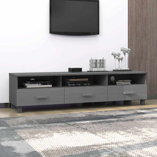 HAMAR sötétszürke tömör fenyőfa TV-szekrény 158 x 40 x 40 cm
