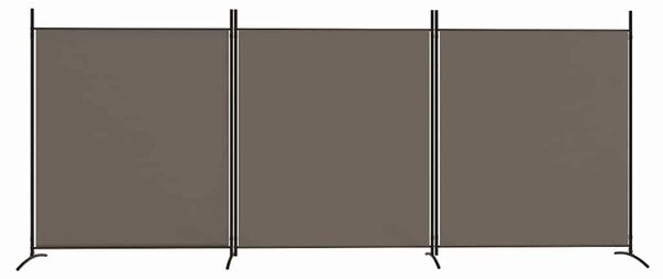 3 paneles antracitszürke szövet térelválasztó 525x180 cm