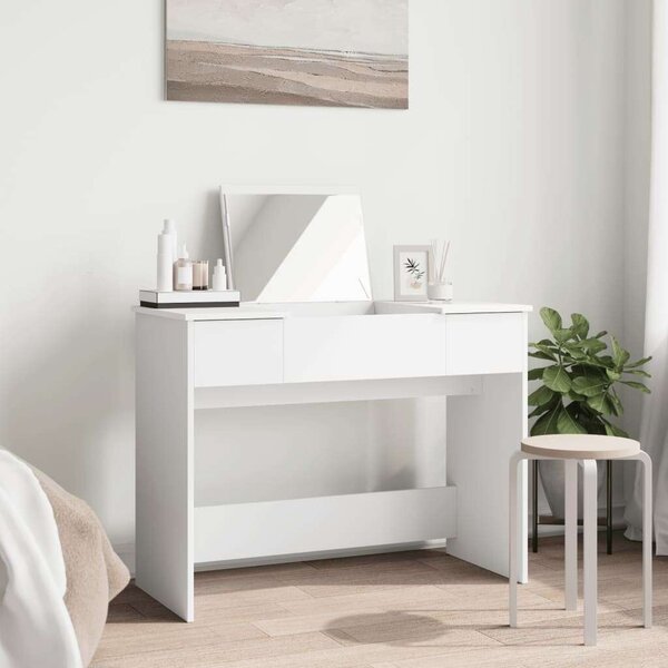 Fehér Fésülködőasztal Tükörrel - 100x45x76 cm