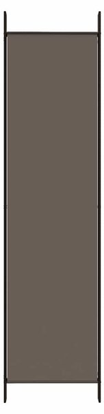 6 paneles antracitszürke szövet térelválasztó 300x200 cm