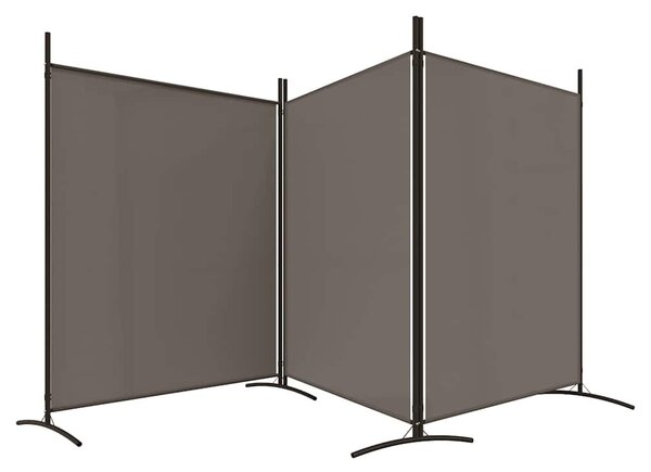 3 paneles antracitszürke szövet térelválasztó 525x180 cm