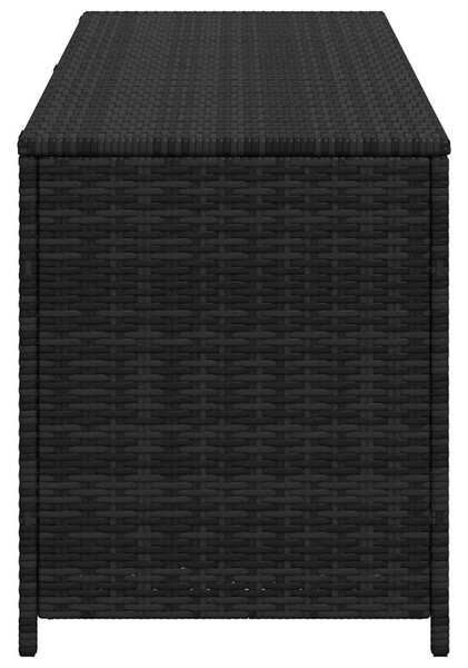 Fekete polyrattan kerti tárolóláda 150 x 50 x 60 cm