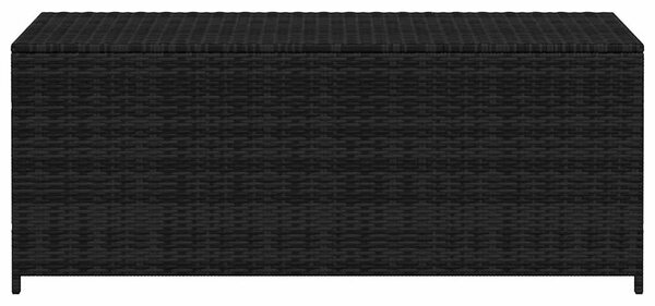 Fekete polyrattan kerti tárolóláda 150 x 50 x 60 cm