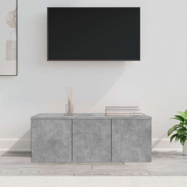 Betonszürke szerelt fa TV-szekrény 80 x 34 x 30 cm