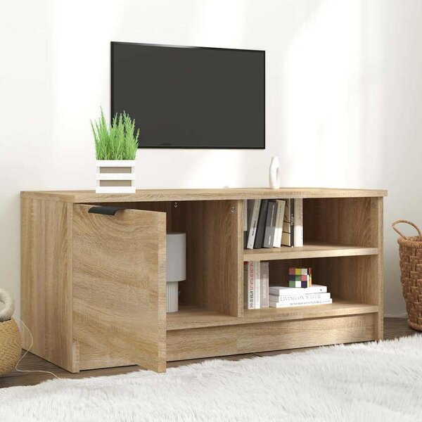 Sonoma-tölgyszínű szerelt fa fali TV-szekrény 80x35x36,5 cm
