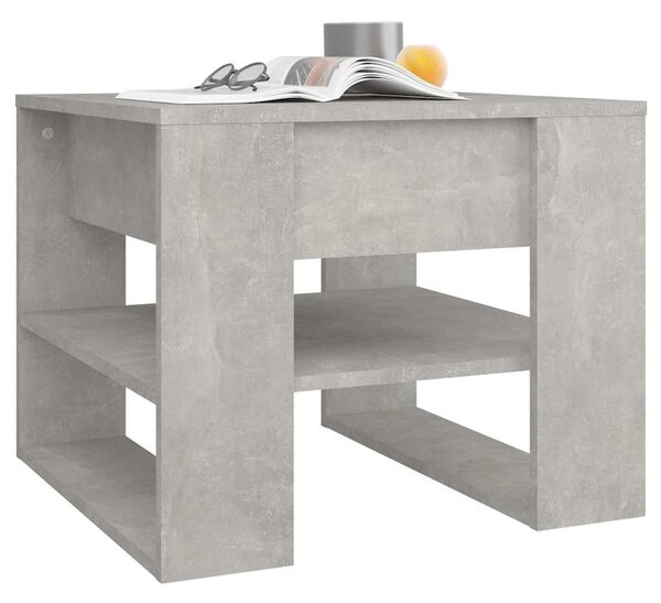 Betonszürke szerelt fa dohányzóasztal 55,5x55x45 cm
