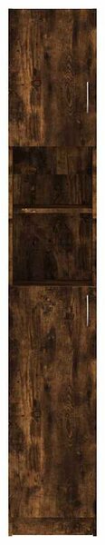 Füstös tölgy színű szerelt fa fürdőszobaszekrény 32x25,5x190 cm