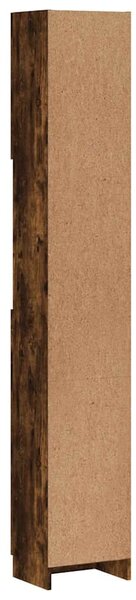 Füstös tölgy színű szerelt fa fürdőszobaszekrény 32x25,5x190 cm