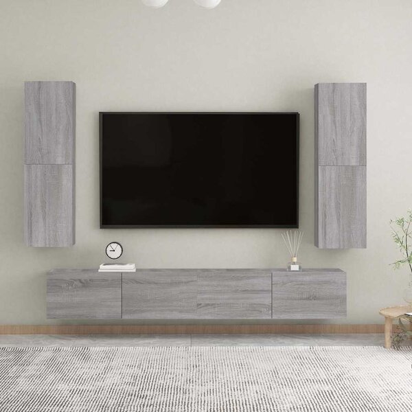 Szürke sonoma színű fali TV-szekrény 30,5 x 30 x 110 cm