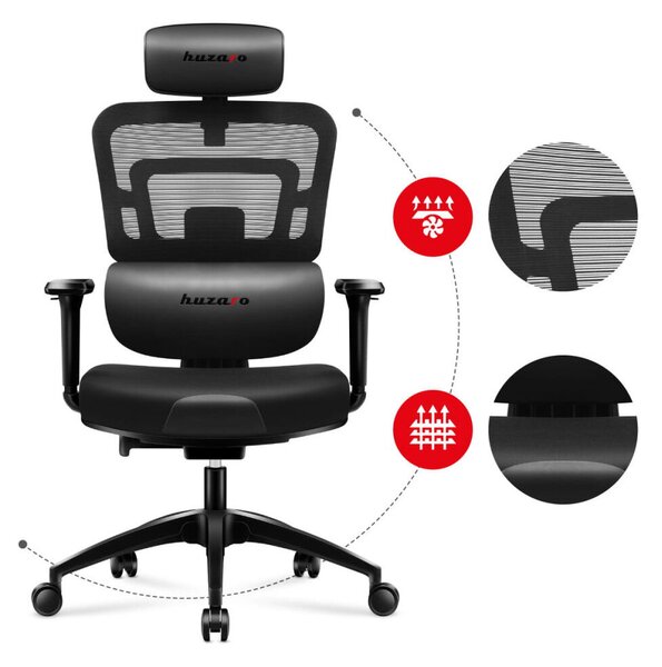 Ergonomikus gamer szék forgószék fekete