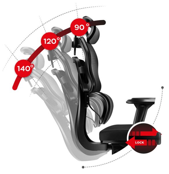 Ergonomikus gamer szék forgószék fekete