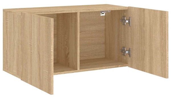 Sonoma tölgy színű falra szerelhető TV-szekrény 80 x 30 x 41 cm