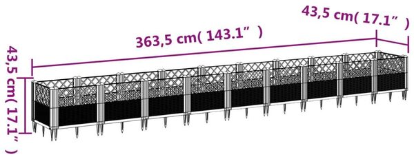 VidaXL Moduláris Kerti Virágláda - 363,5cm