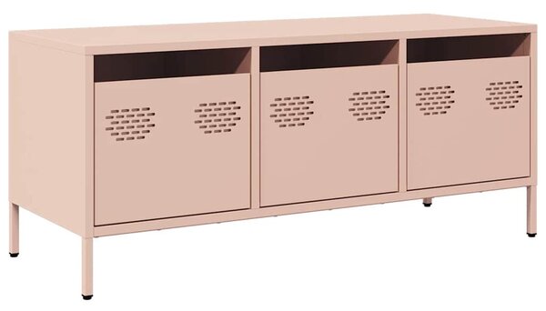 Rózsaszín hidegen hengerelt acél TV-szekrény 101,5x39x43,5 cm