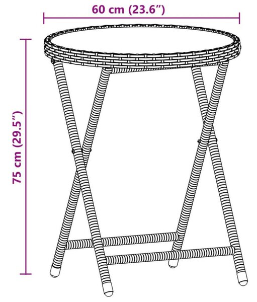 VidaXL 3 részes szürke polyrattan és akácfa bisztrószett párnákkal