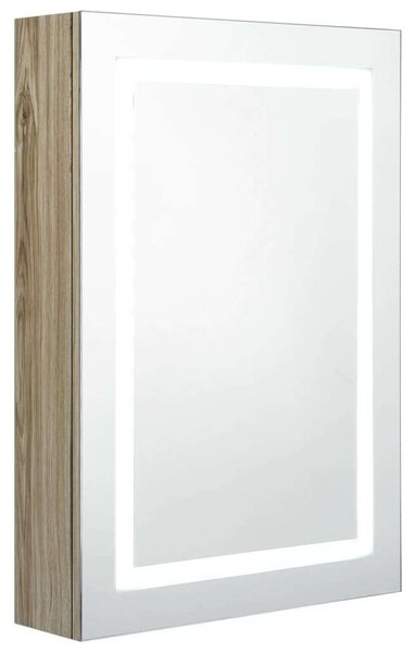 VidaXL LED Tükör Szekrény - Tölgyszínű - 50x13x70cm
