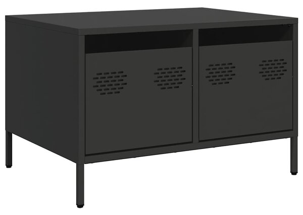 Fekete hidegen hengerelt acél TV-szekrény 68 x 50 x 43,5 cm