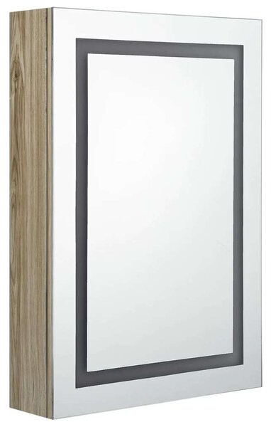 VidaXL LED Tükör Szekrény - Tölgyszínű - 50x13x70cm
