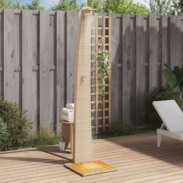 VidaXL Kültéri Zuhanyzó - Polyrattan és Akácfa - 224 cm