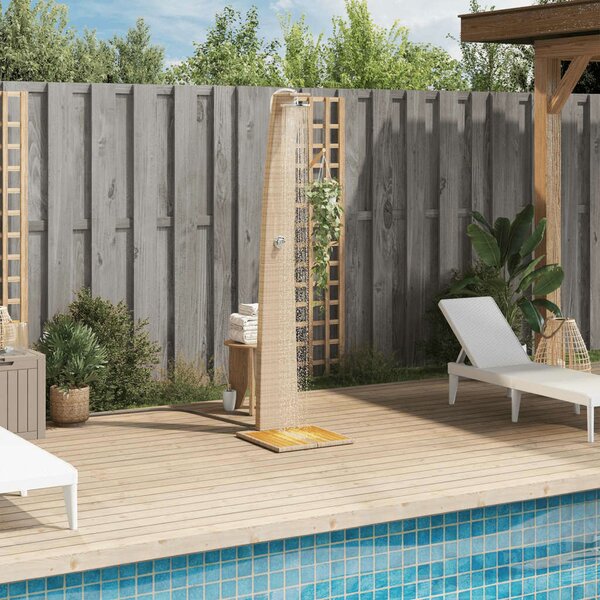 VidaXL Kültéri Zuhanyzó - Polyrattan és Akácfa - 224 cm