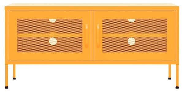 Mustársárga acél TV-szekrény 105 x 35 x 50 cm