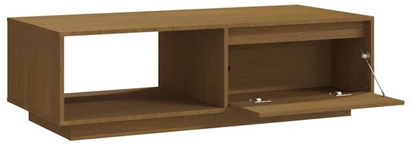 Mézbarna tömör fenyőfa dohányzóasztal 110 x 50 x 33,5 cm