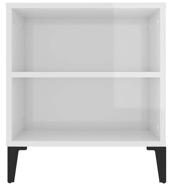 Fehér magasfényű szerelt fa TV-szekrény 102x44,5x50 cm