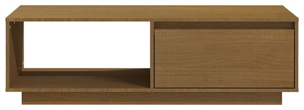 Mézbarna tömör fenyőfa dohányzóasztal 110 x 50 x 33,5 cm