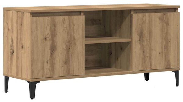 Kézműves tölgy színű szerelt fa TV-szekrény 102x35x50 cm