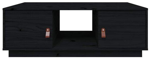Fekete tömör fenyőfa dohányzóasztal 100 x 100 x 40 cm