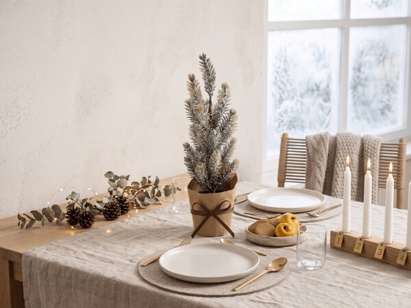 Díszes karácsonyi fa FROSTY TREE cserépben 22 cm