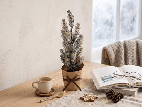 Díszes karácsonyi fa FROSTY TREE cserépben 22 cm