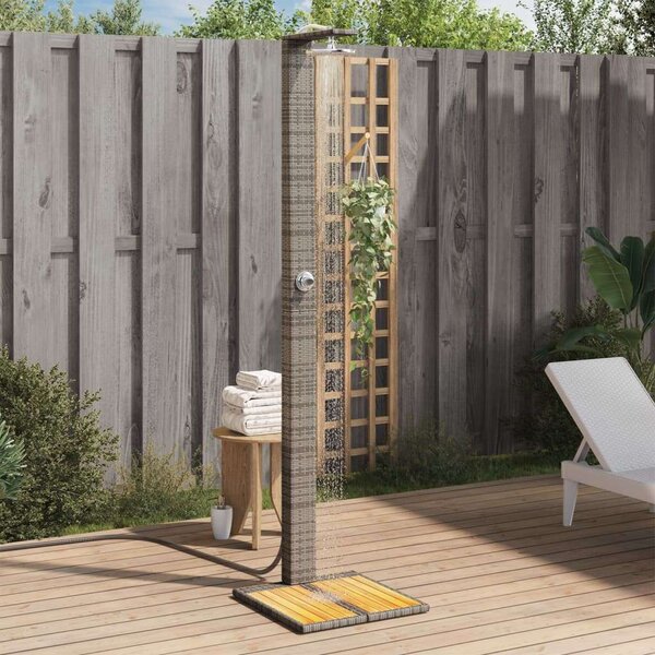 VidaXL Kültéri Zuhanyzó - Polyrattan & Akácfa - 224 cm