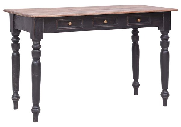 Tömör mahagóni fa íróasztal 3 fiókkal 117 x 57 x 75 cm